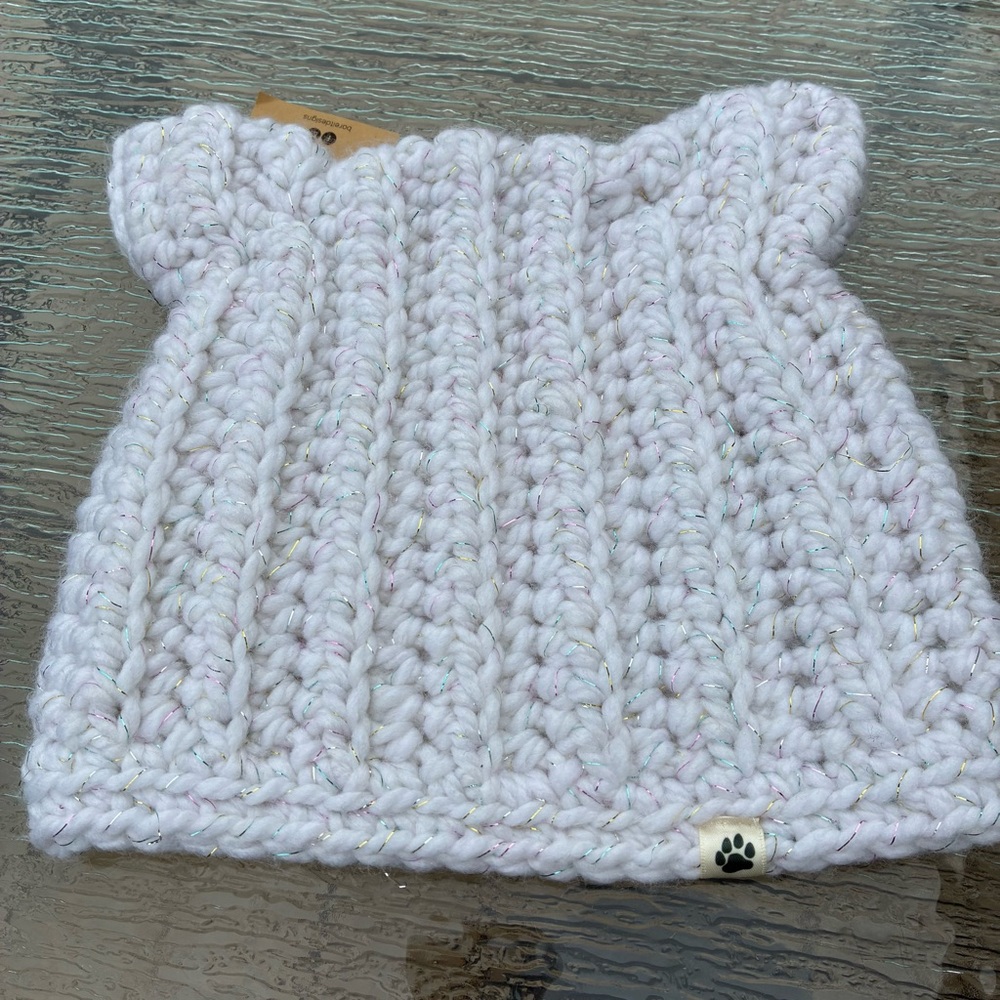 NWT Bear It Designs Hand Made Crochet Teddy Bear Winter Hat Toque - Picture 2 of 9